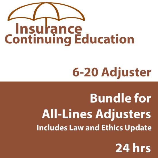 24 hr CE  6-20 All-Lines Adjusters Complete CE Bundle (INSCEB019FL24)